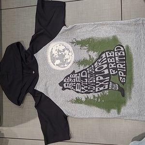 Wonder Nation Wolf Hooded Shirt (10-12)